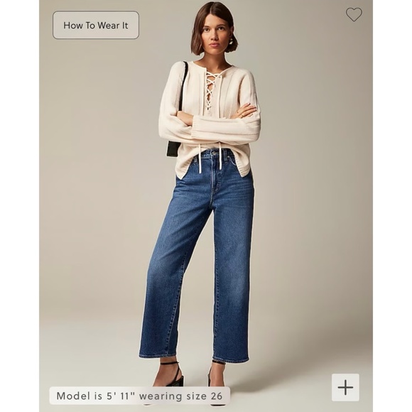 J. Crew High-rise slim wide jean in 1996 semi-stretch / Size 25 / Mila Dawn Wash - Picture 1 of 6